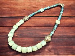 Unikat 💎 Handgemachte Halskette mit Amazonit und Apatit