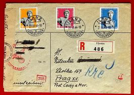 IOC APOLLO 259 - 261 FDC ILANZ GRAUBÜNDEN ZENSUR PRAG 1944