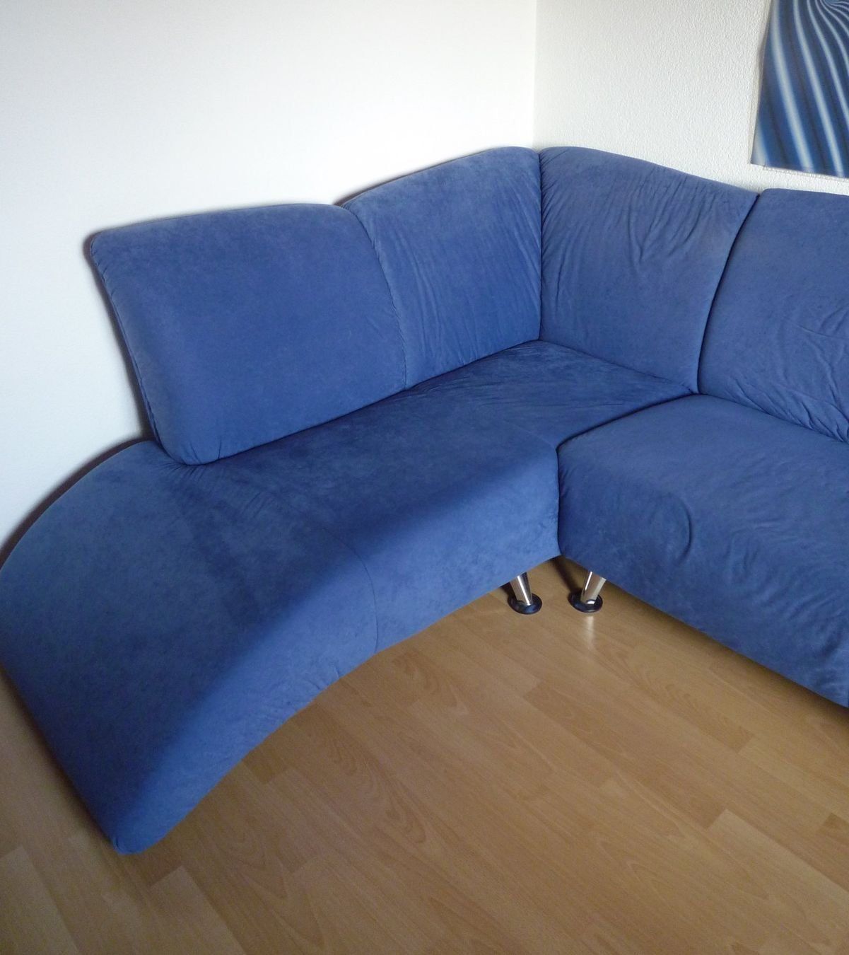 Sofas: Design Ecksofa blau, Mikrofaser, Lounge Sofa, Top Zustand – Gebraucht aus Emmen von Tigerlady 4