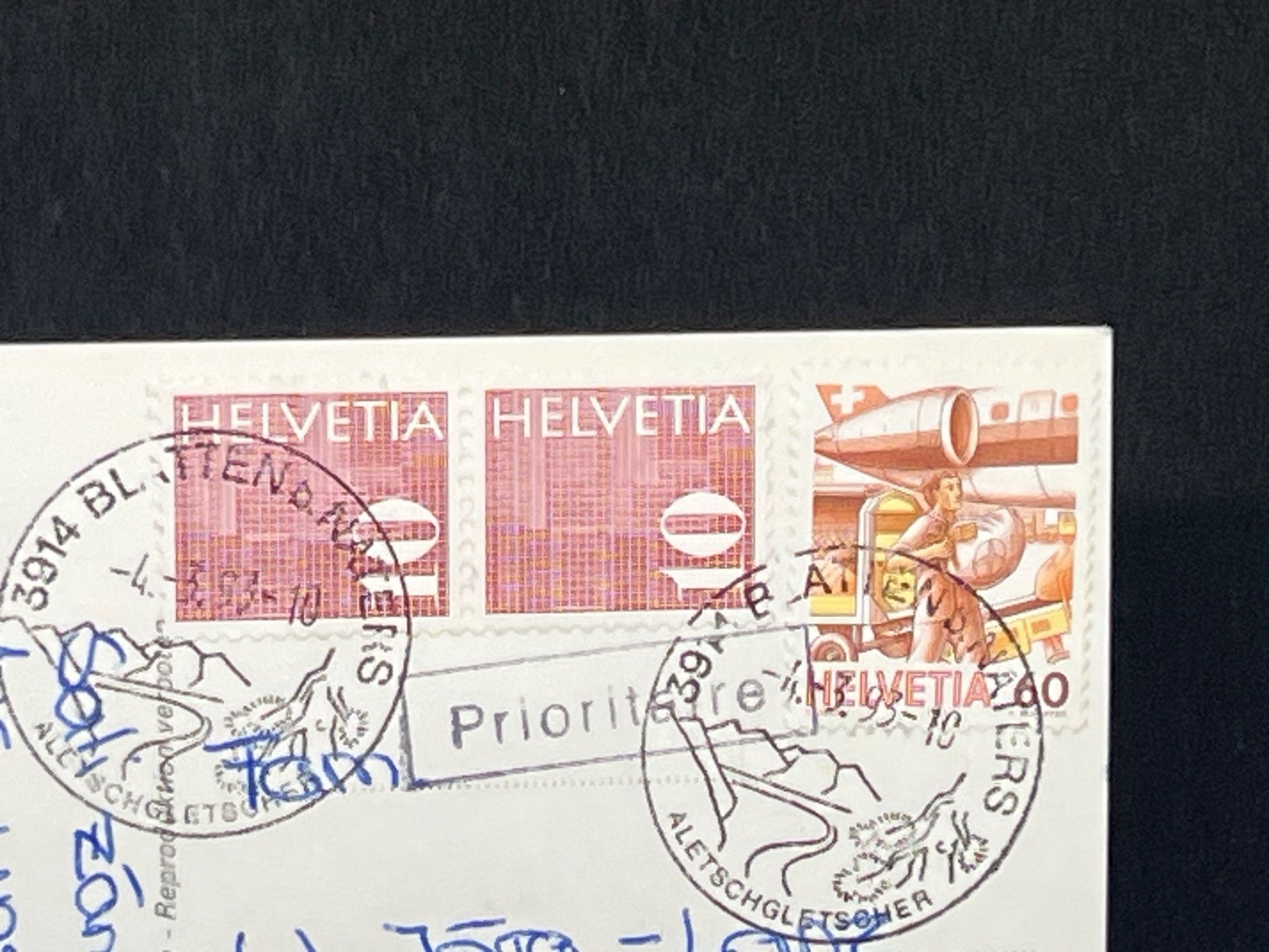 Cartoline postali: Blatten ob Naters 1322m Dorfgasse mit Kirche – Usato da Widnau venduto da Brusi9 1
