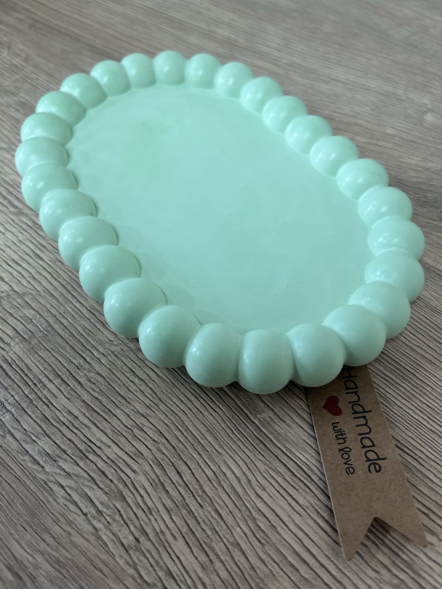 Tutte le decorazioni: Mintgrünes Deko Tablett, Handgemacht, Oval – Nuovo (secondo la descrizione) da Frick venduto da van_2dhd 2