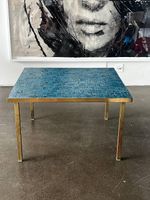 Brutalist Mosaic and brass coffee table 