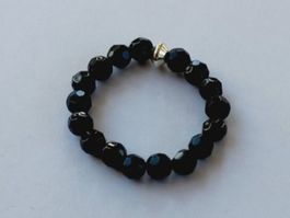 Onyx Elastischer Fingerring G:60