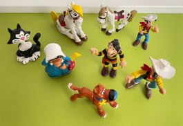 8x Lucky Luke Comic Figur Morris Dargaud 1984 Schleich Bully