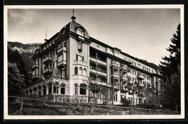 AK Lungern, vor dem Haus St. Josef, 1930