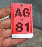 Velonummer AG 81 von 1981 - Aargau