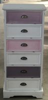 Shabby Chic Kommode Vintage Landhausstil 6 Schubladen weiss