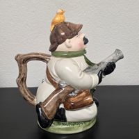Teekanne Jäger mit Hase und Vogel Keramik