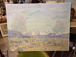Müller O.W.W. Oelgemälde Blick auf Berner Oberland signiert