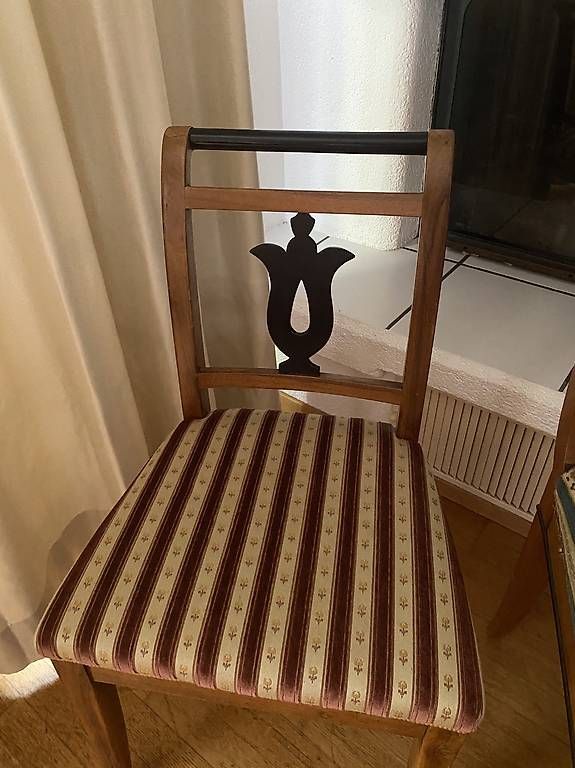 Sedie: 2 Vintage-Holzstühle mit Stoffbezug – Usato da Steckborn venduto da sab_r2xl 2