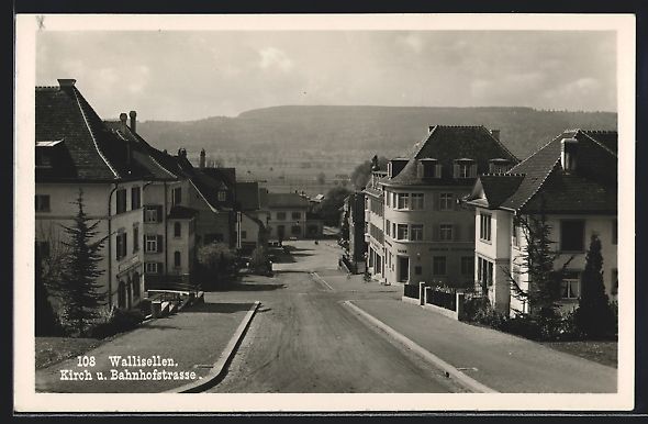 Cartoline postali: Wallisellen, Kirch- und Bahnhofstrasse m – Usato da Berlin venduto da bartko-reher