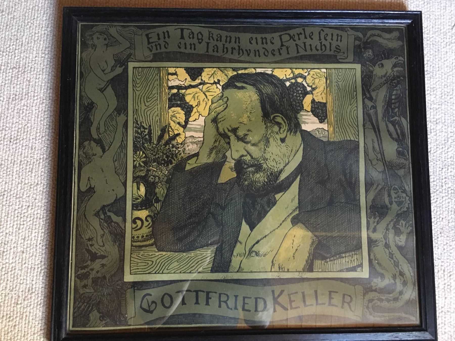Grafica & Litografie: seltene antike Litho, Gottfried Keller – Usato da Männedorf venduto da Amleto3 6