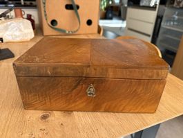 Ancien boîte coffre Napoléon III bois noyer