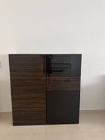 KALLAX Highboard dunkelbraun/schwarz  120 x 129 x 41 cm