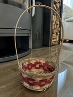Holzkorb rot/natur Vintage