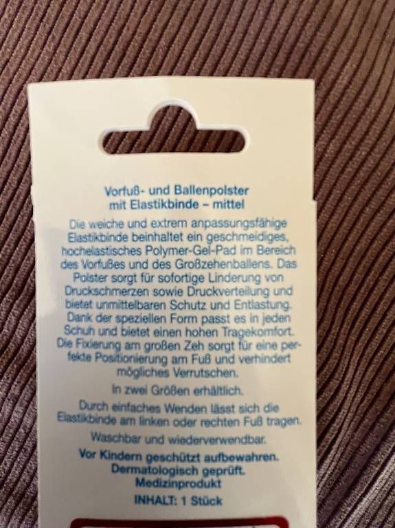 Pedicure: Vorfuss-und Ballenpolster mit Elastbinde – Nuovo e nell'imballaggio originale da Nottwil venduto da Frontal 1