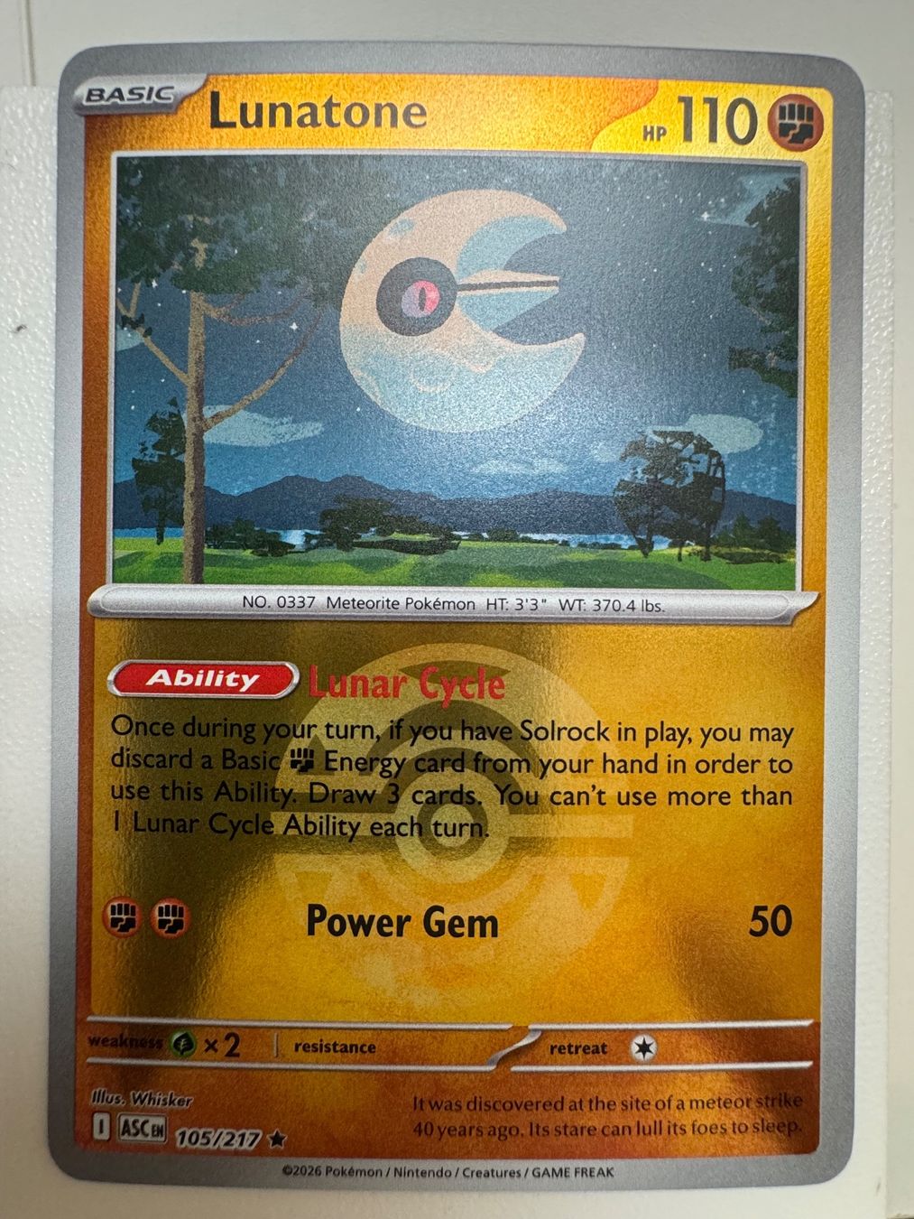 Pokémon Carte collezionabili: Lunatone | Poké Ball Reverse Holo | 105/217 – Nuovo (secondo la descrizione) da Bassersdorf venduto da ero_9zp9