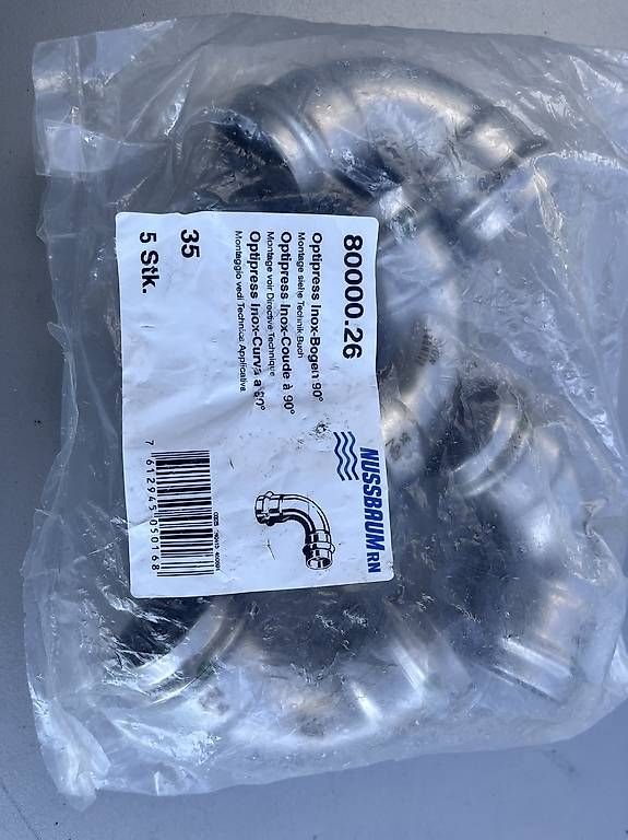Tiro con l'arco: 1 Pack Nussbaum Optipress Bogen 90° Inox d=35 – Nuovo e nell'imballaggio originale da Endingen venduto da oliver8 1
