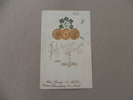 Karte mit Aufdruck 3 Goldvreneli 1900 über 100 Jahre alt