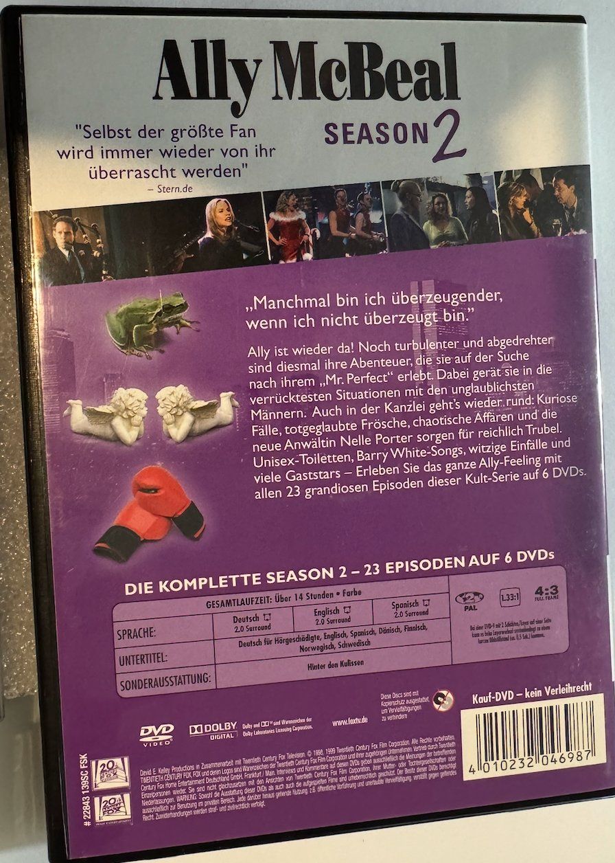 Tutti i DVDs: 6 DVDs  ALLY McBEAL - SEASON 2 – Usato da Wisen venduto da gigisna 7