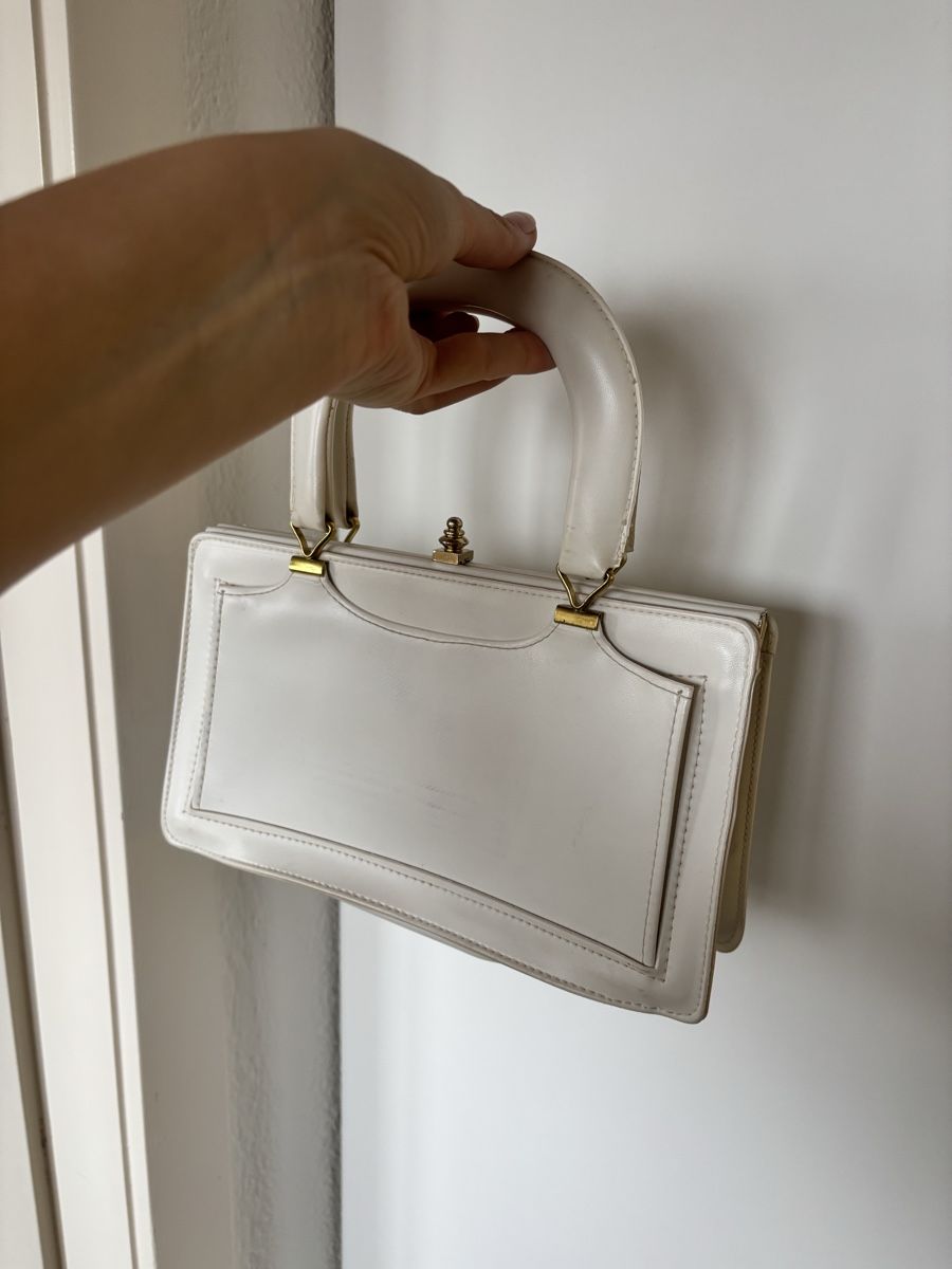 Borse: Vintage Handbag White Structured Design Retro Style – Usato da Wallisellen venduto da eli_v7dn 1