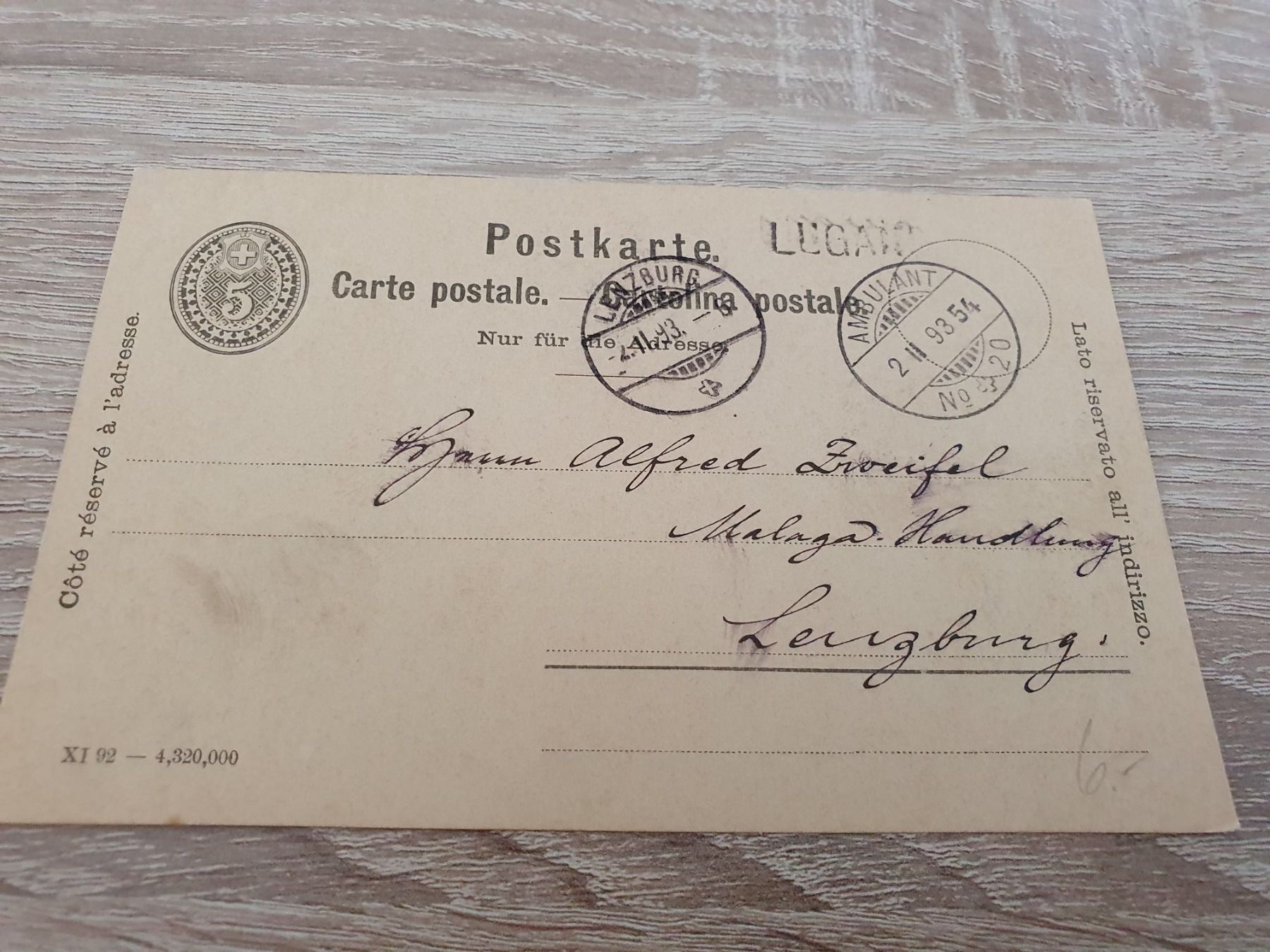 Tutti i francobolli: Postkarten Ganzsache Lugano – Usato da Balgach venduto da SIMEON27