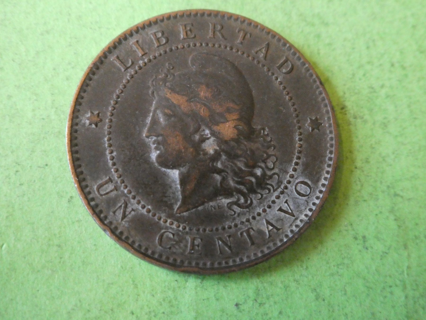 Alle Münzen: Argentinien 1890, 1 Centavo – Gebraucht aus Hinterforst von Rohusri