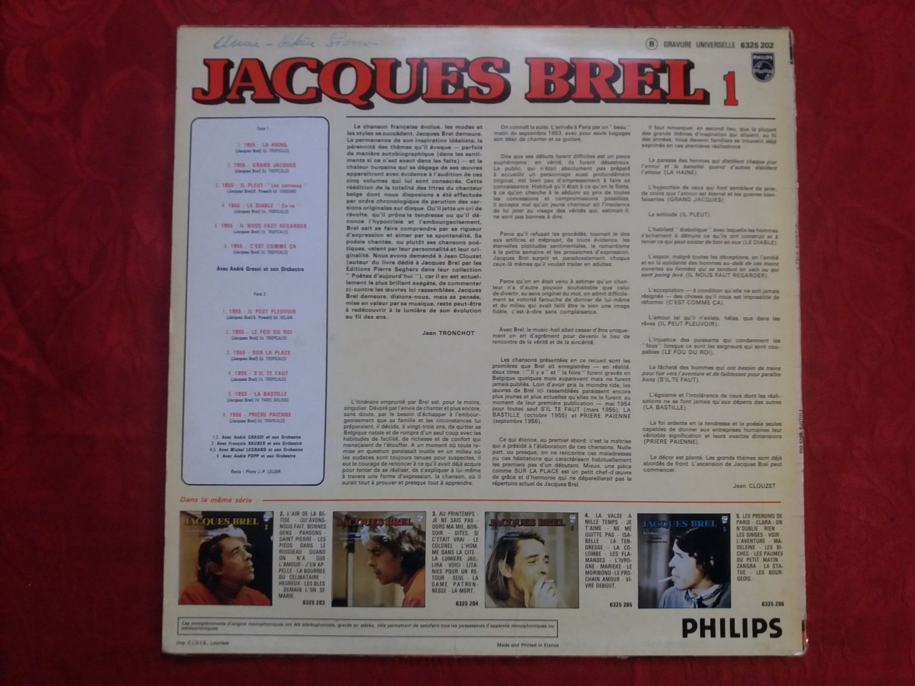 Schallplatten: LP (Jacques Brel) 1-Grand Jacques – Gebraucht aus Meyrin von toutatis 1