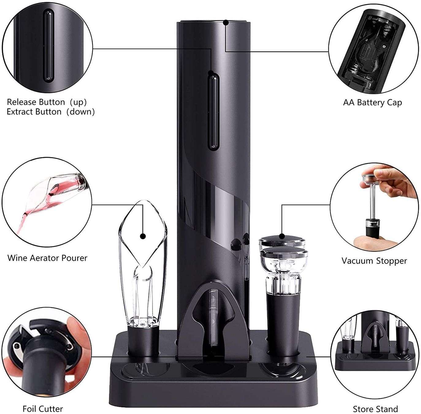 Vino: Sexy Geschenk Idee Elektrischer Zapfenzieher Set – Nuovo e nell'imballaggio originale da Dallenwil venduto da erotic321meins 1