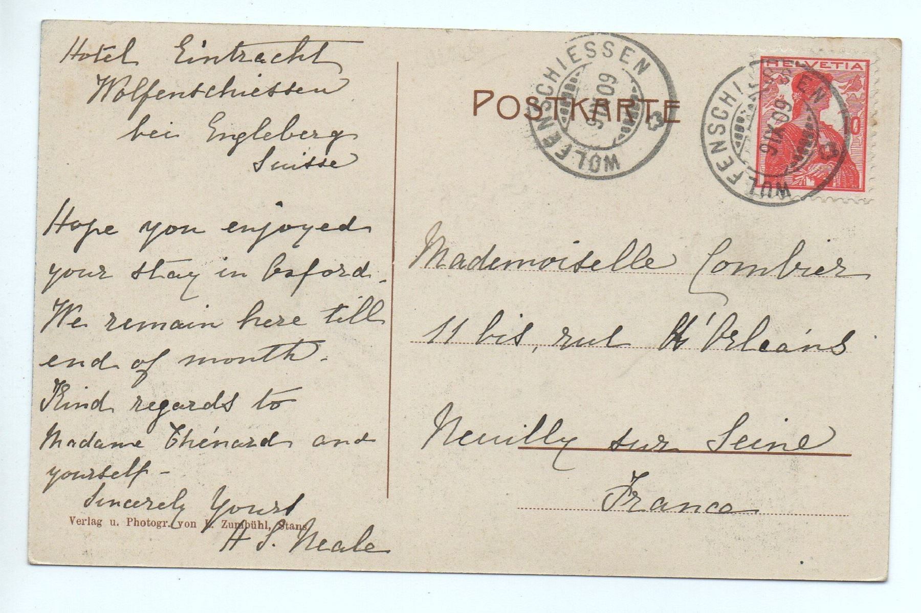 Cartoline postali: WOLFENSCHIESSEN Mettlen – Usato da Jona venduto da philajona 1