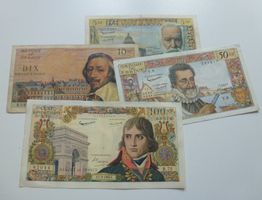 Lot ++ 4 alte Banknoten aus Frankreich ab 1959