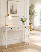 Elegante Schreibkonsole im Landhausstil – Weiss, kompakt