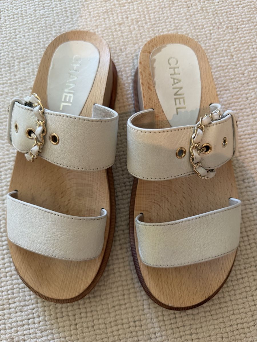 Chanel Scarpe da donna: Sandales Chanel plate-forme – Usato da Genève venduto da bisounours23
