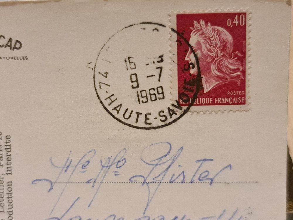 Cartoline postali: Ansichtskarte Chamonix Mont Blanc 1969 – Usato da Dintikon venduto da Vexi 1