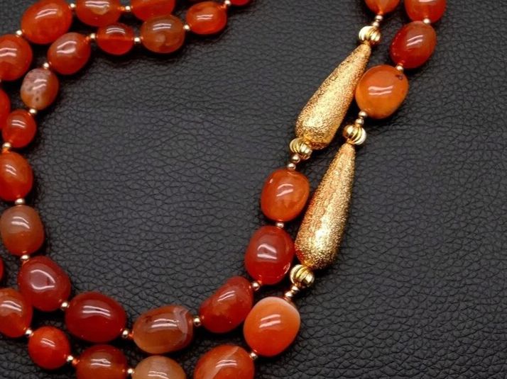 Catenine: Statement Rot Achat vergoldet Halskette Kette Collier Agate – Nuovo (secondo la descrizione) da Prilly venduto da ilyria73 5