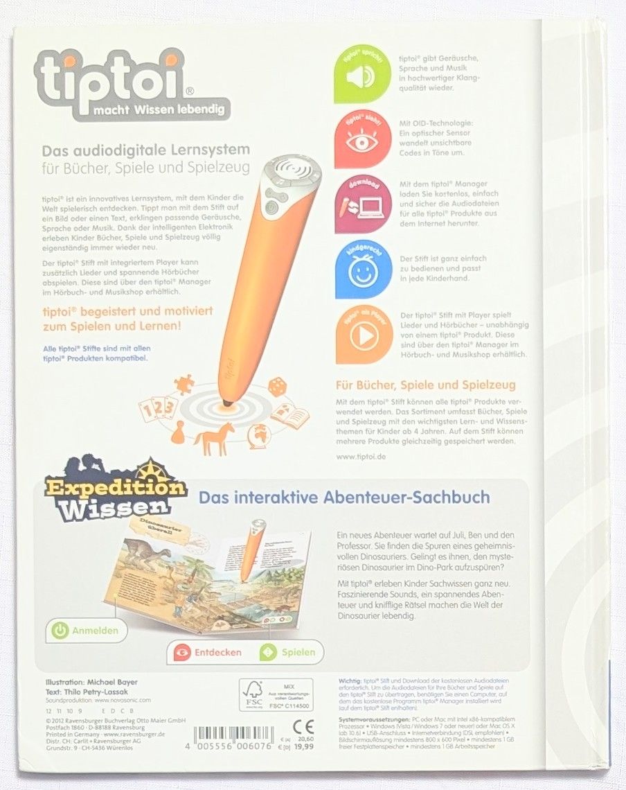 Libri: Tiptoi - Expedition Wissen - Dinosaurier - Ravensburger – Nuovo (secondo la descrizione) da Wängi venduto da ABIZONE-86 4