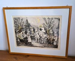 Basler Fasnacht: Litho von Peter Heitz, Signiert, Nummeriert