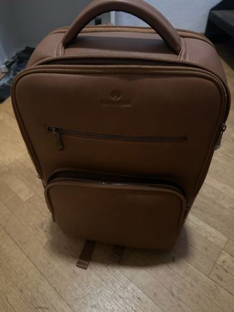 Leder Kulturtasche 2 Fächer Reisetasche Herren Neuwertig Som