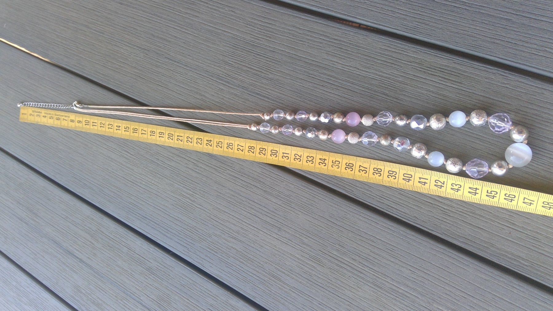 Colliers: Collier perles blanches & perles rose œil-de-chat, NEUF – Neuf avec emballage d'origine à Agiez par chouchanelle 7