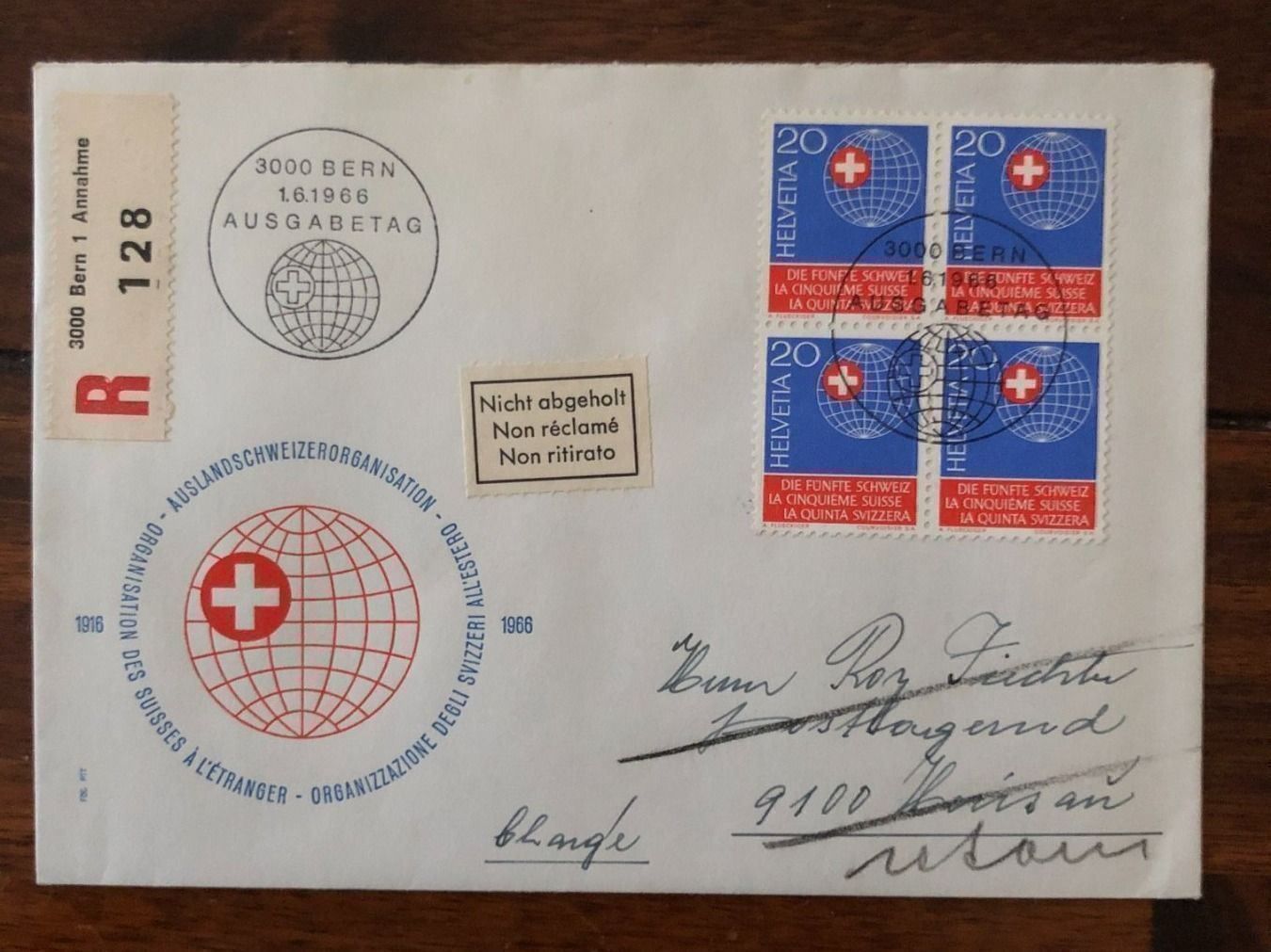 Tutti i francobolli: FDC 1.6.1966 4er Block, Charge – Usato da Landquart venduto da interesse63