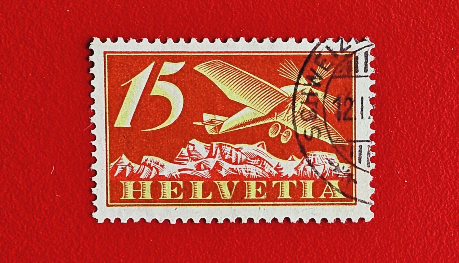 Tutti i francobolli: FLUGPOST SCHWEIZ 3 SCHÖNER STEMPEL1923 – Usato da Düdingen venduto da Quartierstrasse