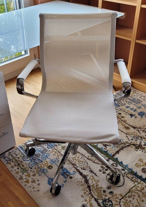 Sedie: Bürostuhl weiss mit Chromgestell – Usato da Riehen venduto da mfus 3