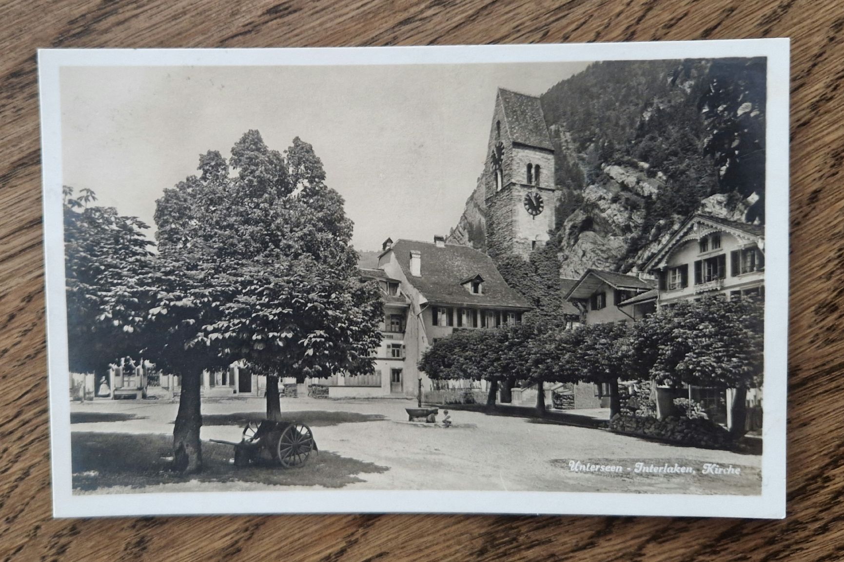 Cartoline postali: Unterseen, Kirche, Interlaken 1928 – Usato da Ebikon venduto da Donar50