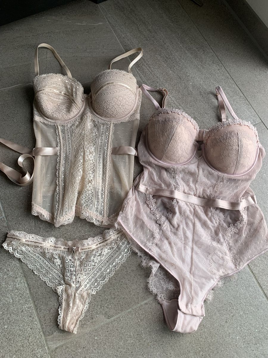 Altra biancheria intima: 3 er Set Spitzen- Corsage & Body Gr. 80C – Usato da Bühler venduto da Princess2016