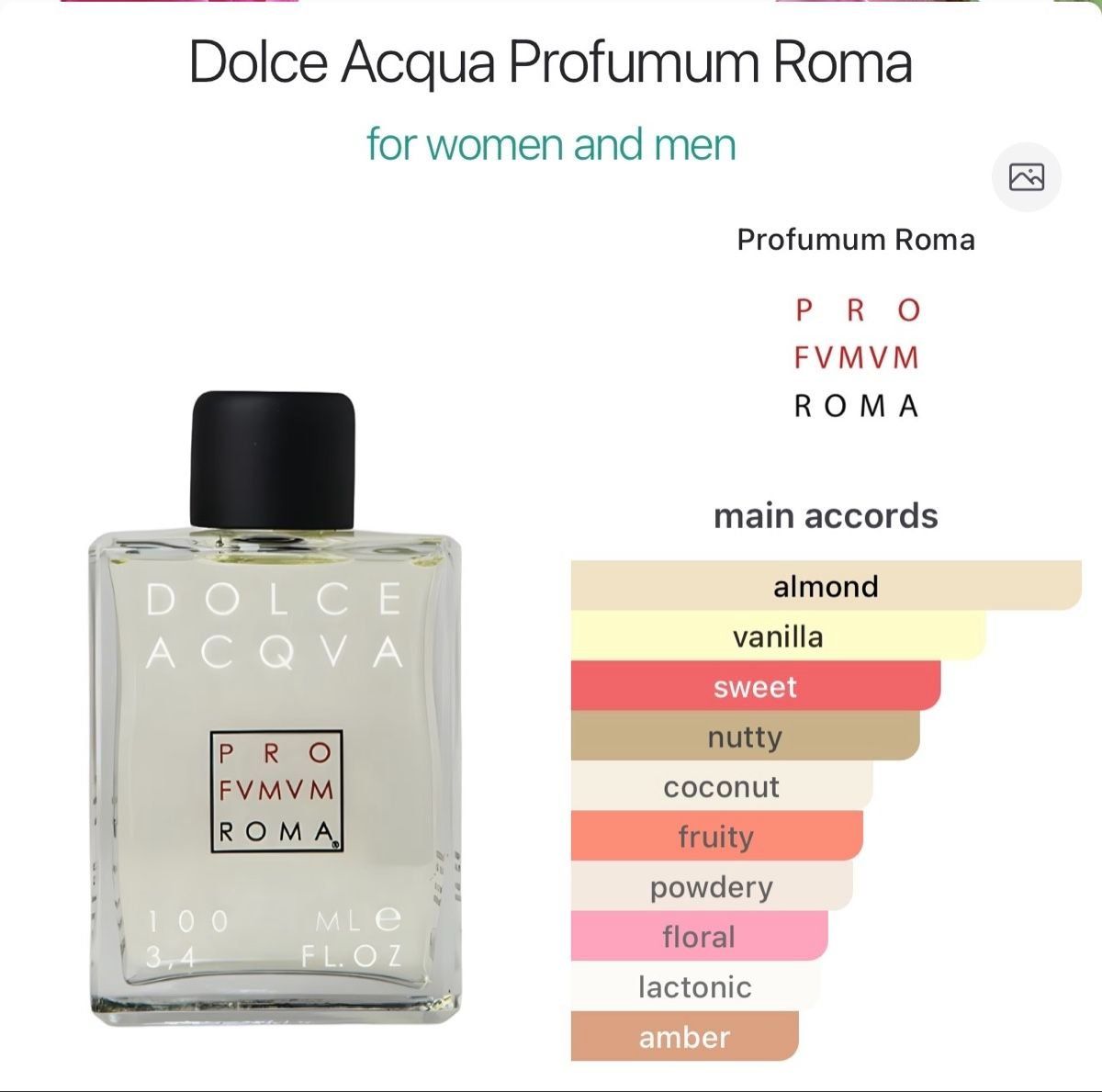 Profumi & Eau de Toilette: Profumum Roma Dolce Acqua – Nuovo (secondo la descrizione) da Wallisellen venduto da BlackWhite