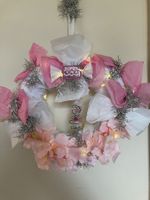 Türkranz in weiss/rosa/silber- Unikat (neu)