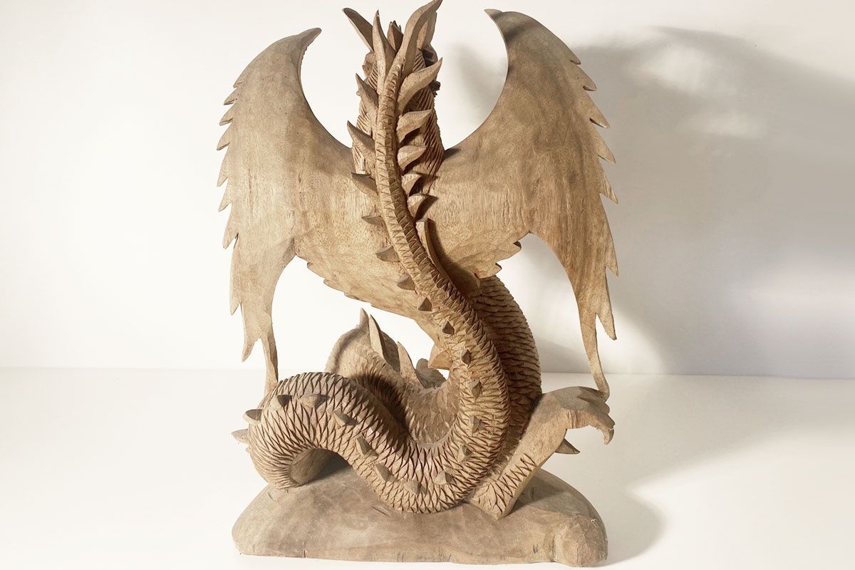 Skulpturen & Statuen: Handgeschnitzer Holz Drache Bali 50 cm – Gebraucht aus Ballwil von ClassicGallery 4