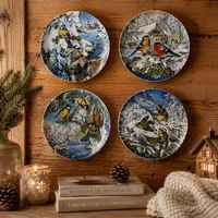4 assiettes décoratives Birds in Winter 