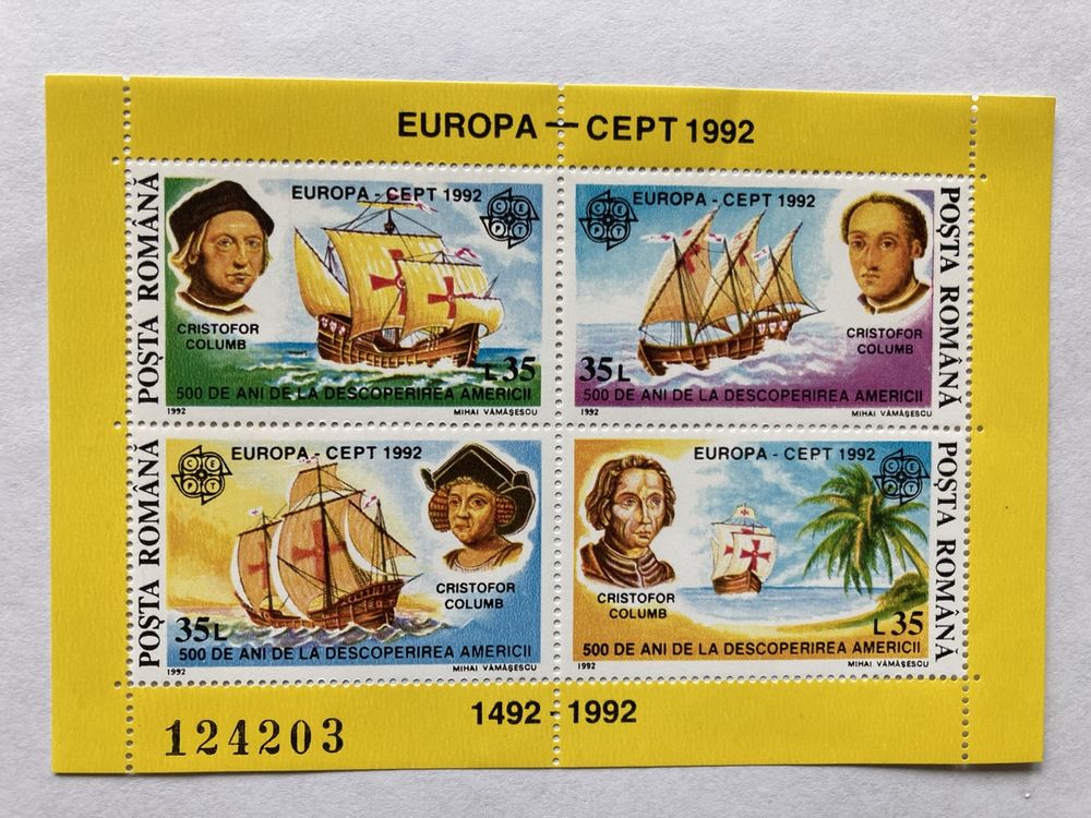 Italien Block14 Briefmarken – Postfrisch, 1992 Entdeckung Amerikas, MNH, Sammlerstück