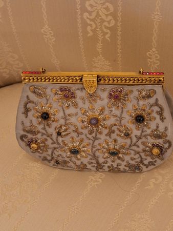 Antike Tasche (echte Halbedelsteine) Agra Indien 50 iger Ja.